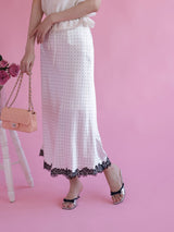 Silky Dot Lace Skirt - MAISON MARBLE