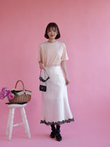 Silky Dot Lace Skirt - MAISON MARBLE