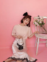 Silky Dot Lace Skirt - MAISON MARBLE