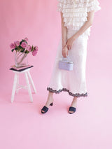Silky Dot Lace Skirt - MAISON MARBLE