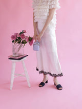 Silky Dot Lace Skirt - MAISON MARBLE