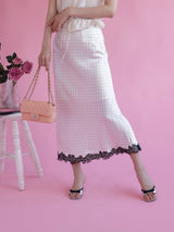 Silky Dot Lace Skirt - MAISON MARBLE