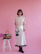 Silky Dot Lace Skirt - MAISON MARBLE
