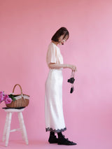 Silky Dot Lace Skirt - MAISON MARBLE