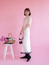 Silky Dot Lace Skirt - MAISON MARBLE
