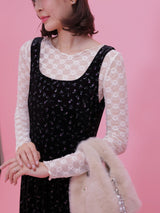 Velour Floral Dress - MAISON MARBLE