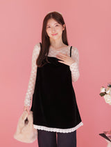 Velour Lace Cami - MAISON MARBLE
