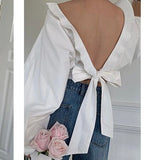 Back Open Blouse - MAISON MARBLE