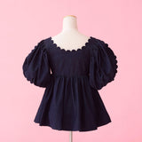 Denim Puff Blouse - MAISON MARBLE
