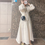 Fluffy Wrap Dress - MAISON MARBLE