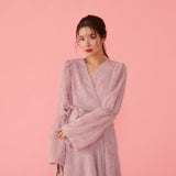 Fluffy Wrap Dress - MAISON MARBLE