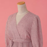 Fluffy Wrap Dress - MAISON MARBLE