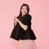 Fur Puff Blouse - MAISON MARBLE