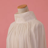 High Collar Satin Dress - MAISON MARBLE