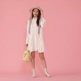 High Collar Satin Dress - MAISON MARBLE