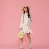 High Collar Satin Dress - MAISON MARBLE