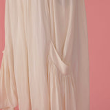 High Collar Satin Dress - MAISON MARBLE