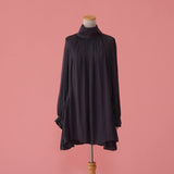 High Collar Satin Dress - MAISON MARBLE