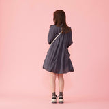 High Collar Satin Dress - MAISON MARBLE