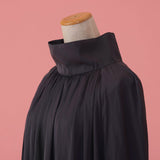 High Collar Satin Dress - MAISON MARBLE