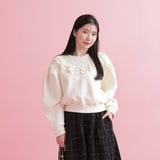 Lace Frill Sweater - MAISON MARBLE
