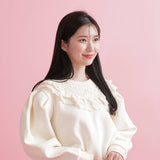 Lace Frill Sweater - MAISON MARBLE