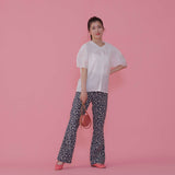 Navy Flower Pants - MAISON MARBLE