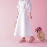 Rose Jacquard Knit Skirt - MAISON MARBLE