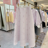 Rose Jacquard Knit Skirt - MAISON MARBLE