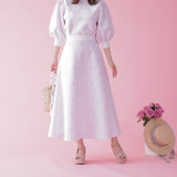 Rose Jacquard Knit Skirt - MAISON MARBLE