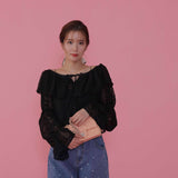 Shoulder Lace Blouse - MAISON MARBLE