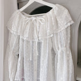 Shoulder Lace Blouse - MAISON MARBLE