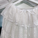 Shoulder Lace Blouse - MAISON MARBLE