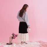 Velour Lace Skirt - MAISON MARBLE