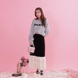 Velour Lace Skirt - MAISON MARBLE