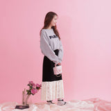 Velour Lace Skirt - MAISON MARBLE