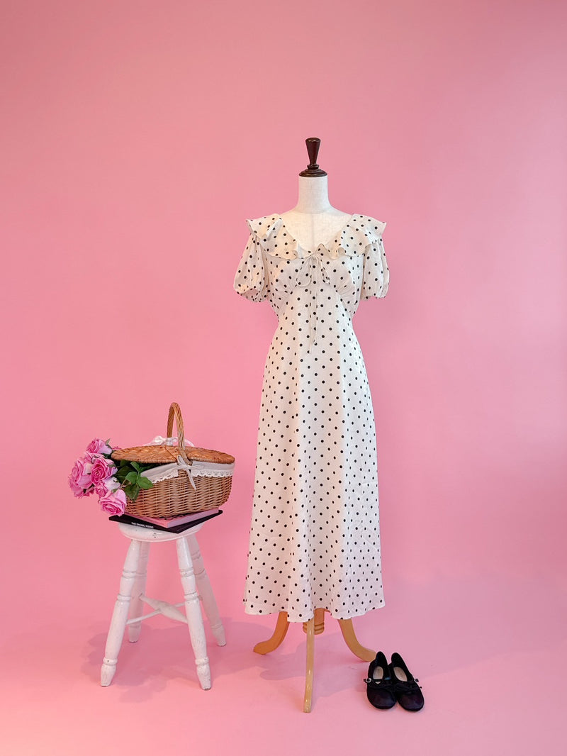 Classic Frill Dot Dress