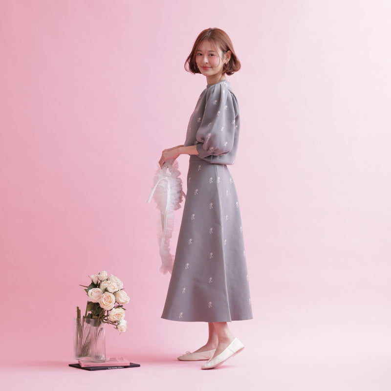 Rose Jacquard Knit Top