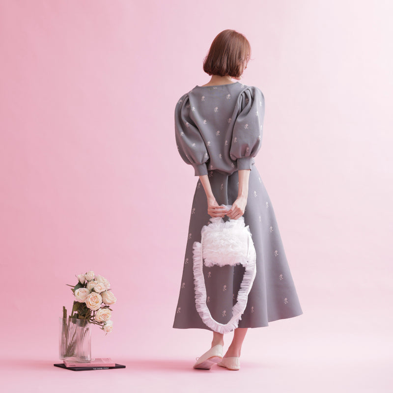 Rose Jacquard Knit Top