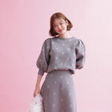 Rose Jacquard Knit Top