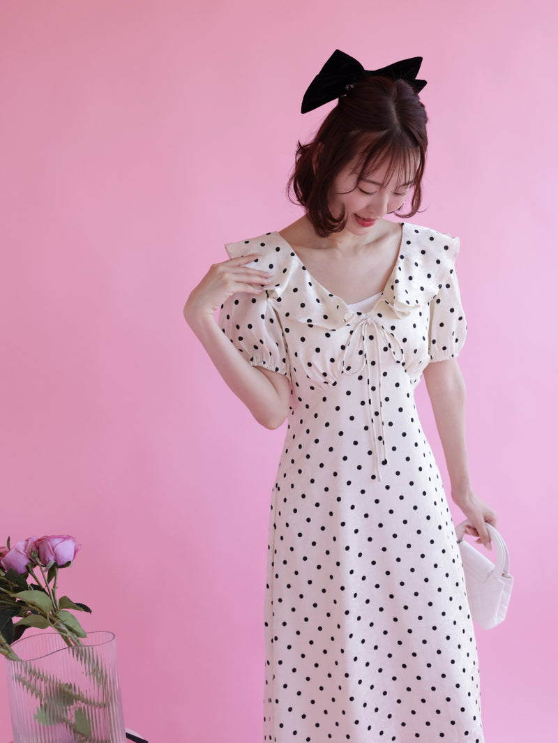 Classic Frill Dot Dress