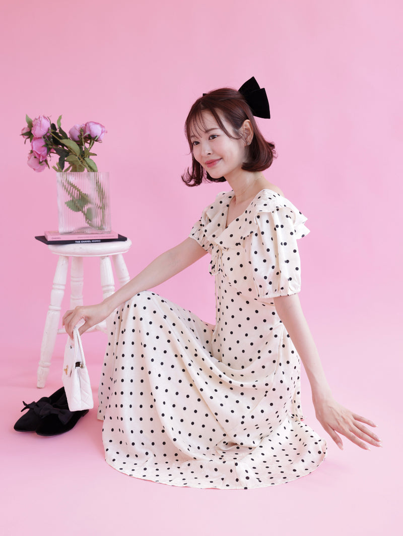 Classic Frill Dot Dress