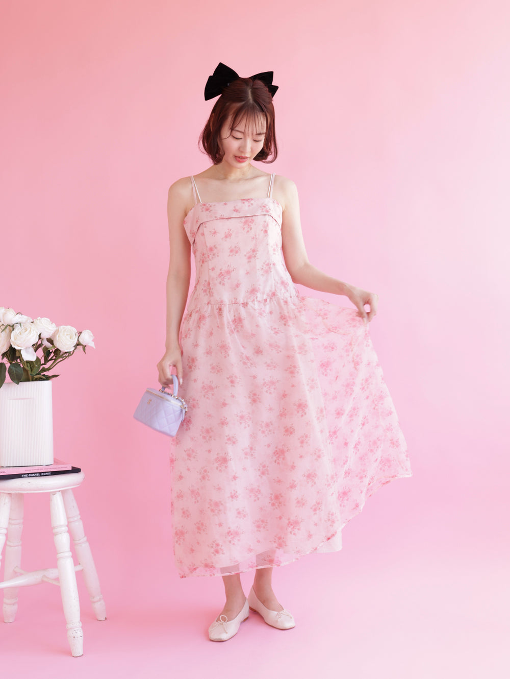 メゾンマーブル　ワンピース　フラワーフリルドレス　ピンク Dress – MAISON MARBLE