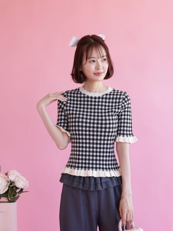 Gingham Frill Tops