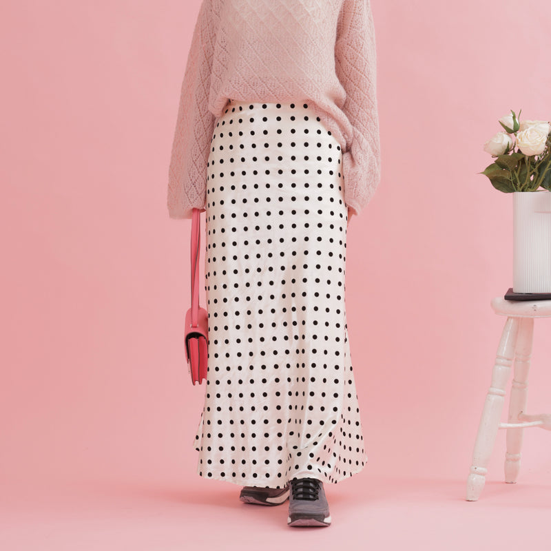 Dot Silk Skirt