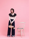 Frill Collar Rib Knit