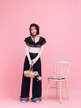 Frill Collar Rib Knit