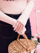 Frill Collar Rib Knit
