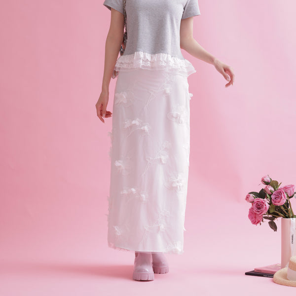 Flower Satin Skirt