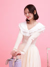 Frill Collar Rib Knit